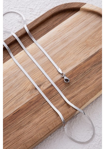 By Florya Jewelry Çelik İnce İtalyan Zincir Balık Sırtı Yılan Kolye Kararmaz 60 cm/3 mm Unisex fiyatları