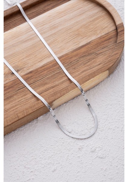 By Florya Jewelry Çelik İnce İtalyan Zincir Balık Sırtı Yılan Kolye Kararmaz 60 cm/3 mm Unisex fırsatları