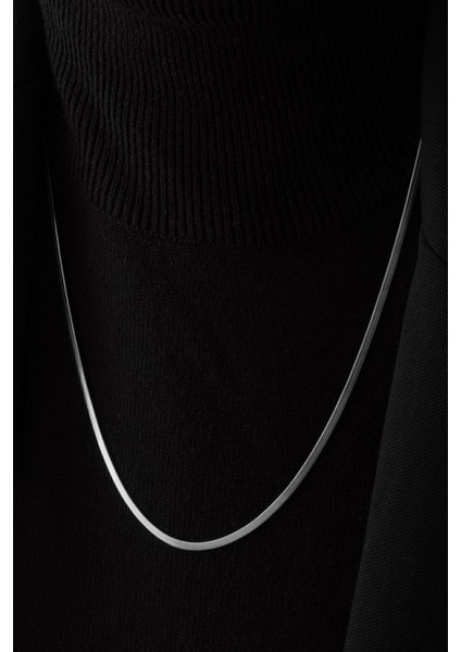 By Florya Jewelry Çelik İnce İtalyan Zincir Balık Sırtı Yılan Kolye Kararmaz 60 cm/3 mm Unisex indirimleri