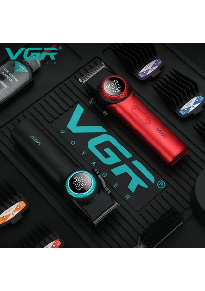 Vgr 001 Profesyonel Berberler Için Karbon Çelik Bıçak Saç Kesme Makinesi 9000RPM, LED Ekran