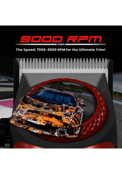 Vgr 001 Profesyonel Berberler Için Karbon Çelik Bıçak Saç Kesme Makinesi 9000RPM, LED Ekran