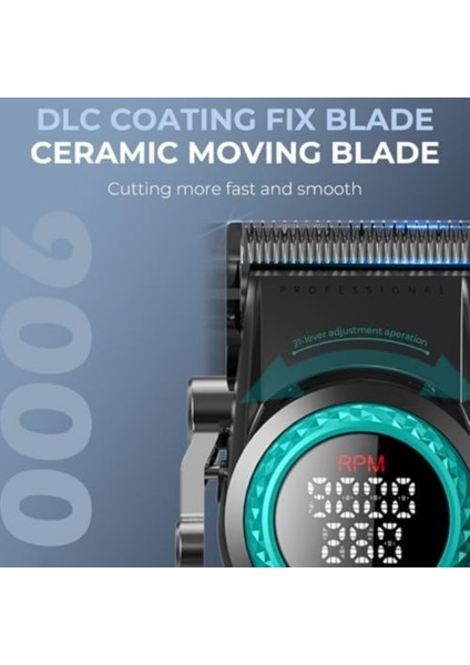 Vgr 001 Profesyonel Berberler Için Karbon Çelik Bıçak Saç Kesme Makinesi 9000RPM, LED Ekran fırsatları