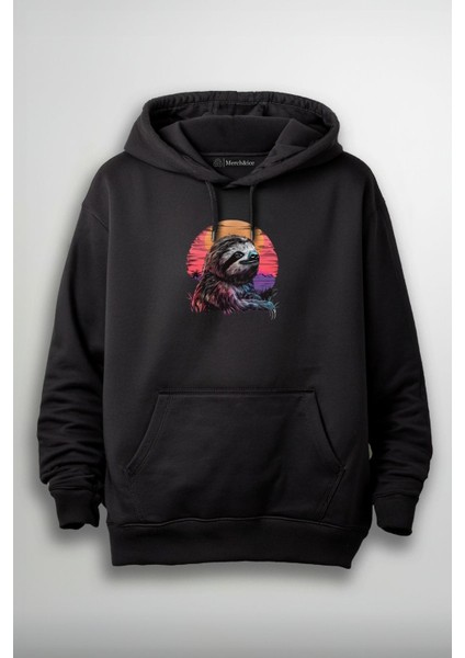 Renkli Yavaş Hayvan Baskılı Unisex Sweatshirt