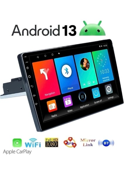 BRN-940 4/64GB Android Tek Din 9''inch Oto Araba Multimedya Teyp Car Play-Usb-Gps-Wifi Kamera
