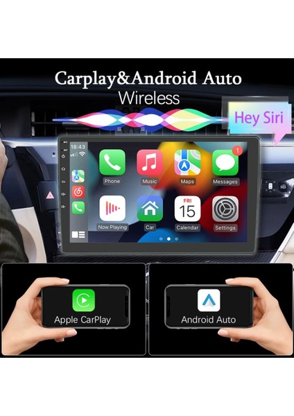 BRN-940 4/64GB Android Tek Din 9''inch Oto Araba Multimedya Teyp Car Play-Usb-Gps-Wifi Kamera