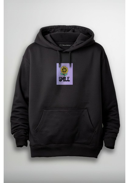 Smile Ay Çiçeği Baskılı Unisex Sweatshirt
