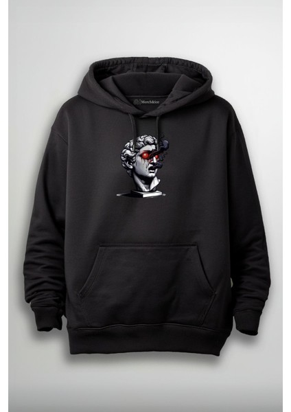 Kırmızı Gözlü Sanat Eseri Baskılı Unisex Sweatshirt