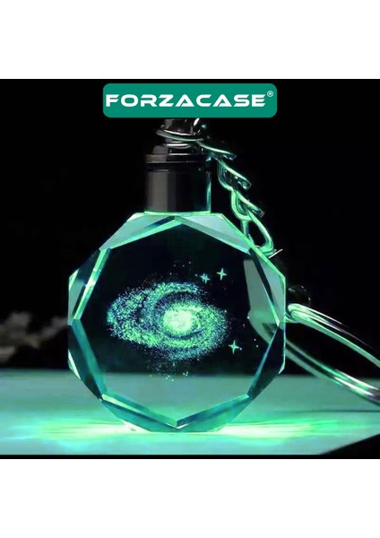 3D Kristal Galaxy Gezegen Tasarımlı Renk Değiştiren Işıklı Araba Ev Anahtarlık - FC959 modelleri