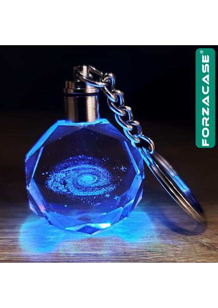 3D Kristal Galaxy Gezegen Tasarımlı Renk Değiştiren Işıklı Araba Ev Anahtarlık - FC959 fırsatları