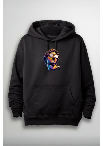 Gözlüklü Heykel Baskılı Unisex Sweatshirt