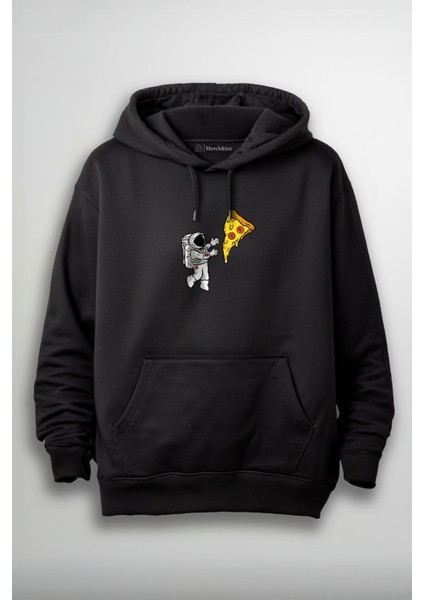 Pizza Astronot Baskılı Unisex Sweatshirt