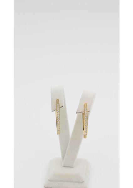 Xupıng Jewelry 14 Ayar Altın Kaplama, Üçgen Zirkon Taşlı Küpe fiyatları