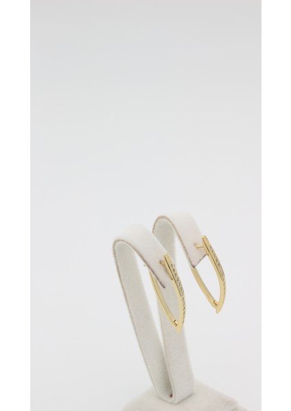 Xupıng Jewelry 14 Ayar Altın Kaplama, Üçgen Zirkon Taşlı Küpe modelleri