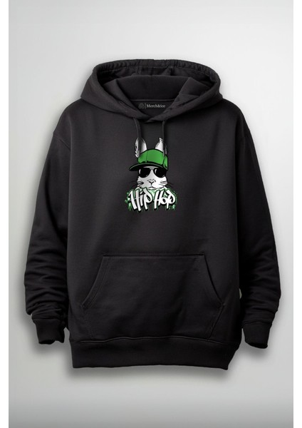 Hiphop Tavşan Baskılı Unisex Sweatshirt