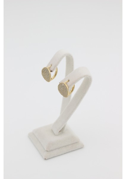 Xupıng Jewelry Yuvarlak Zirkon Taşlı Küpe