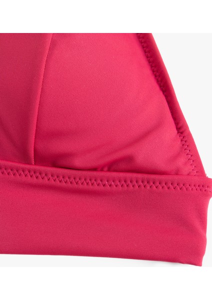 Arkası Çapraz Bağlama Detaylı V Yaka Bralet Bikini Üstü