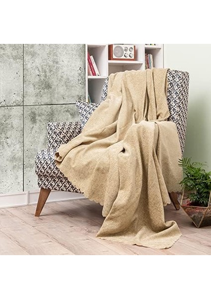 - Koltuk Örtüsü Şönil Jakarlı Desen Kaymaz Çekyat Örtüsü ve Koltuk Şalı 170 x 210