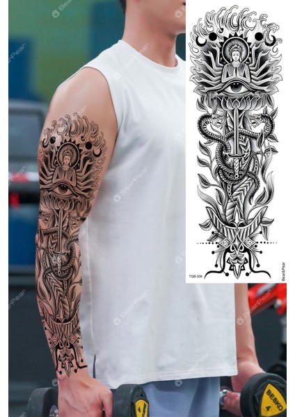 Kol Dövmesi Tek Göz Desenli Mistik Kol Kaplama Tattoo