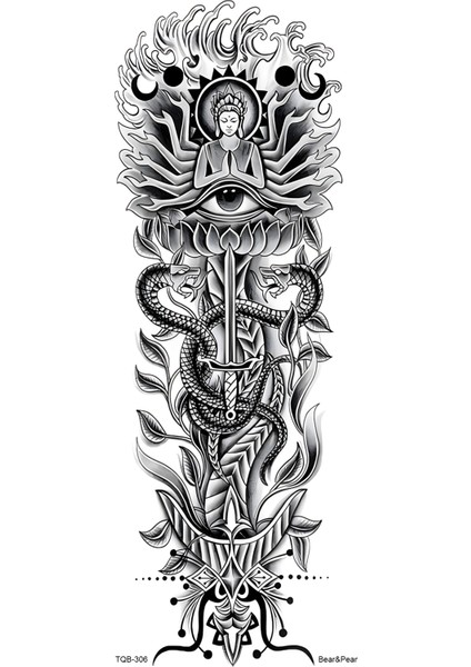 Kol Dövmesi Tek Göz Desenli Mistik Kol Kaplama Tattoo