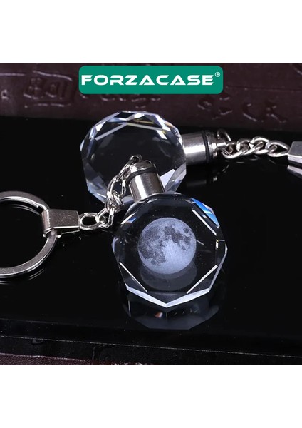 3D Kristal Dolunay Tasarımlı Renk Değiştiren Işıklı Araba Ev Anahtarlık - FC960 indirimleri