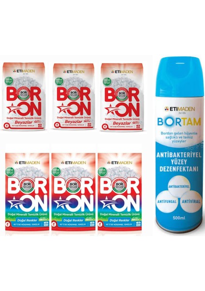 Boron Doğal Mineralli Çamaşır Deterjanı Renkli ve Beyazlar İçin 24 kg 152 Yıkama+Bortam Dezenfektan