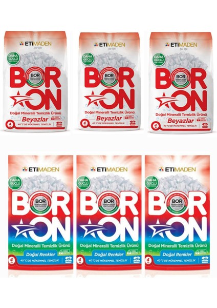 Boron Doğal Mineralli Toz Çamaşır Deterjanı Renkli ve Beyazlar İçin 24 kg 154 Yıkama