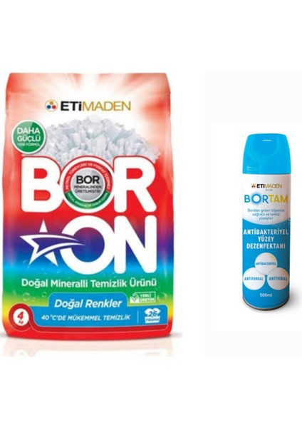 Doğal Mineralli Boron Renkliler İçin 4 kg 26 Yıkama+ Dezenfektan