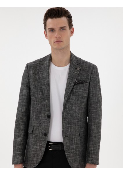 Erkek Siyah Slim Fit Ceket 50305821-VR046
