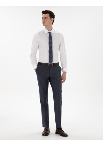 Erkek Beyaz Slim Fit Uzun Kollu Klasik Gömlek 50305127-VR013
