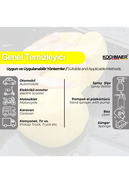 Oto Genel Çok Amaçlı Iç Dış Temizleyici 5 Litre/kg