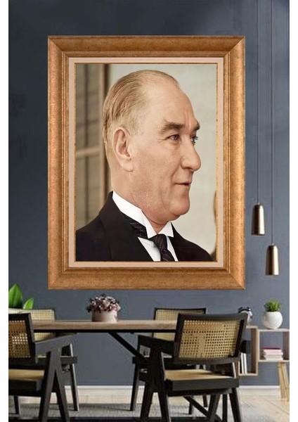 Altın Çerçeveli Paspartulu Atatürk Tablo ZC224