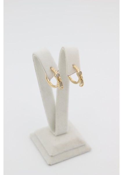Xupıng Jewelry 14 Ayar Altın Kaplama,halka Fermuar Zirkon Taşlı Küpe fiyatları