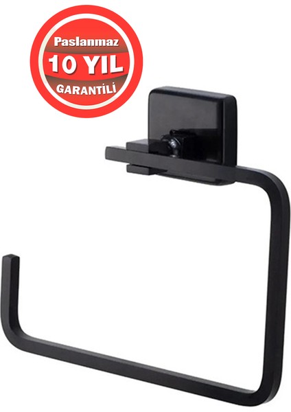 KU10-008.4 Mat Siyah Paslanmaz Pirinç Kumru Kare Havluluk