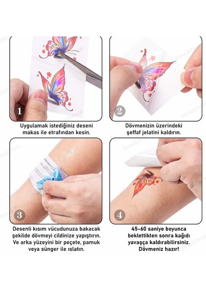 Radyal Geometrik Çizimli Geçici Vücut Dövmesi