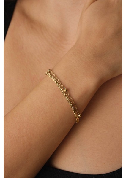 By Florya Jewelry Çelik 2'li Kombin Toplu ve Örme Zincir Bileklik Kararmaz 17+4 cm & 21 cm Günlük Kullanıma Uygun modelleri