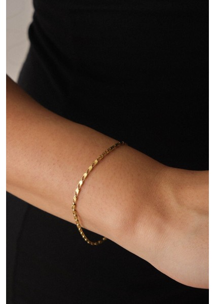 Çelik Ince Papağan Zincir Bileklik Kararmaz 17+4cm 2mm Günlük Kullanıma Uygun