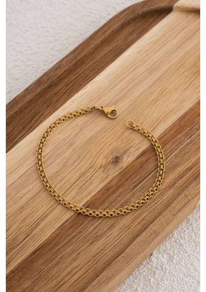 By Florya Jewelry Çelik Örme Zincir Bileklik İç İçe Geçmeli Klasik Forse Zincir Bileklik 3 mm Kararmaz fiyatları