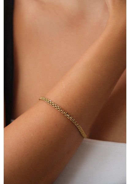 By Florya Jewelry Çelik Örme Zincir Bileklik İç İçe Geçmeli Klasik Forse Zincir Bileklik 3 mm Kararmaz indirimleri