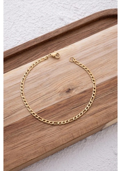 By Florya Jewelry Çelik İnce Figaro Zincir Bileklik Kararmaz 3 mm Unisex 18 cm-21 cm fiyatları