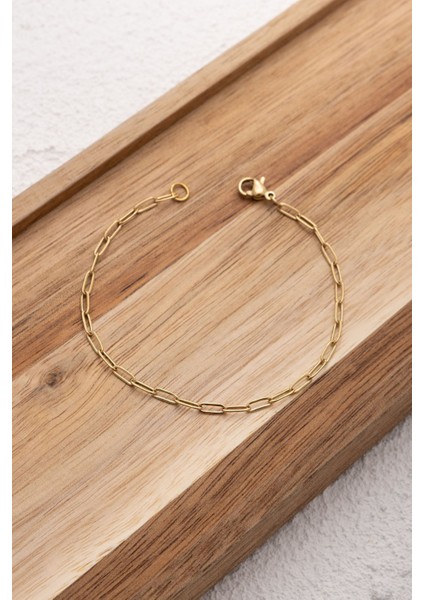 By Florya Jewelry Çelik Ataç Oval Halka Zincir Bileklik Günlük Kullanıma Uygun Kararmaz Kablo Zincir 2 mm 18-21 cm fiyatları