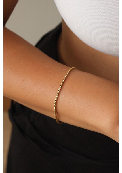 Çelik Kutu Kare Zincir Bileklik Ince Box Küba Zincir 1mm Zarif Minimal 18CM&21CM indirimleri