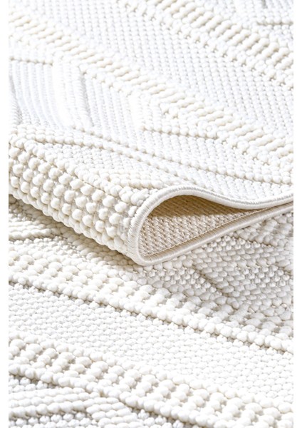 Ametist 4062 Krem Mikro Polyester Iskandinav Tarzı Bukle Halı