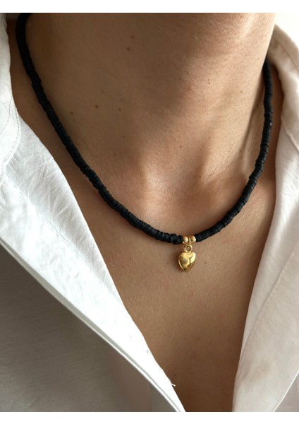 Kalp Figürlü Siyah Fimo Kolye fiyatları