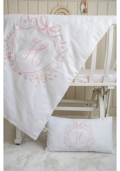 Harf Serisi H Harfi Anne Yanı Nevresim Seti (60 x 100) - Noble Serie Pembe fırsatları