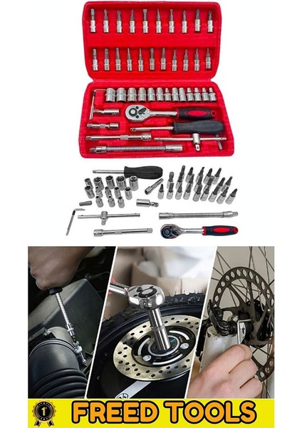 58 Parça 46 Mini Lokma Takımı Otomatik Cırcırlı 1/4" 12 Parça Kombine Açık Ağız-Yıldız Anahtar Takım fırsatları