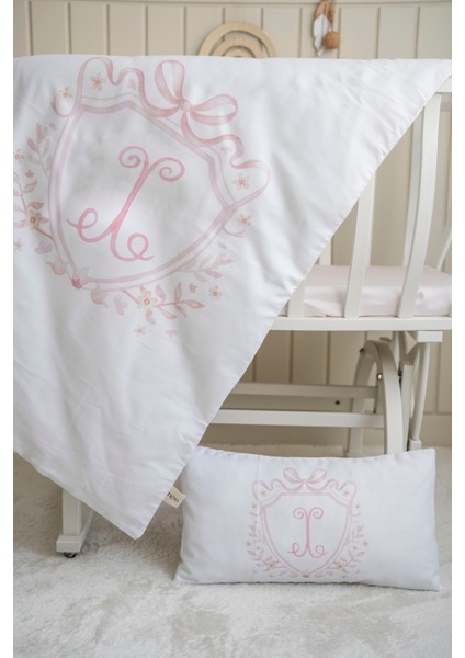 Harf Serisi X Harfi Anne Yanı Nevresim Seti (60 X 100) - Noble Serie Pembe indirimleri