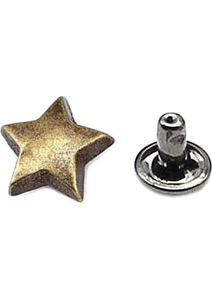 9 mm Antik Renk Perçin Yıldız Rivet 30 Adet