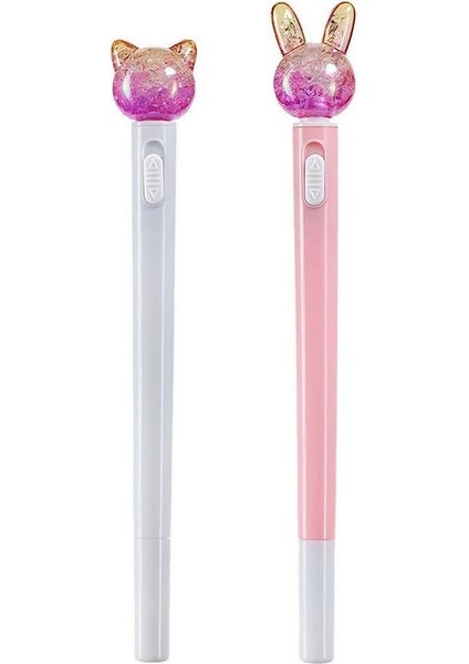 BACK2FUN Tavşan Pembe LED Işıklı Tükenmez Kalem