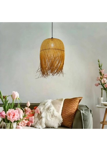 Flora Bambu Avize Doğanın Kucaklayışı ve Çiçeksi Güzellik