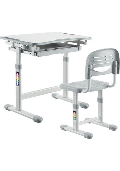 Ayarlanabilir Ergonomik Çocuk Aktivite Masası (3-10 Yaş-Gri)